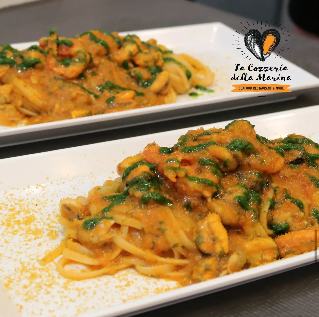 Linguine ai frutti di mare con salsa di pomodoro